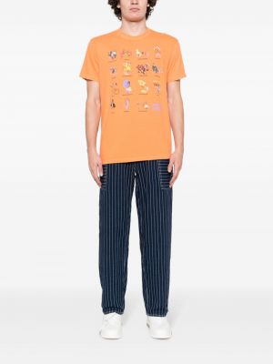 Raštuotas medvilninis marškinėliai Kidsuper oranžinė