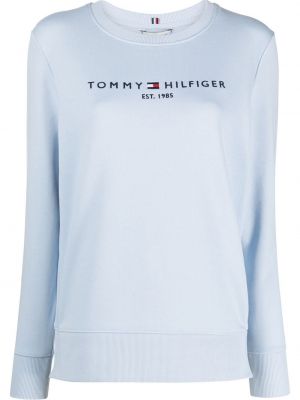 Bomull brodert sweatshirt Tommy Hilfiger blå