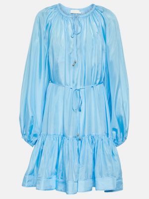 Шелковое платье мини Zimmermann синее