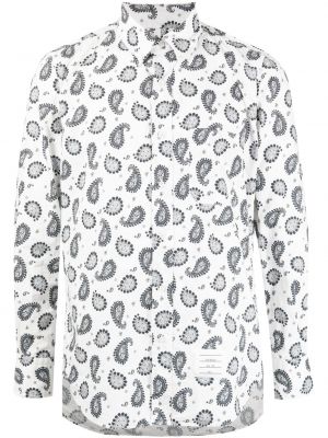 Raštuota medvilninė marškiniai su paisley raštu Thom Browne balta
