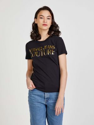 Tričko s potlačou Versace Jeans Couture čierna