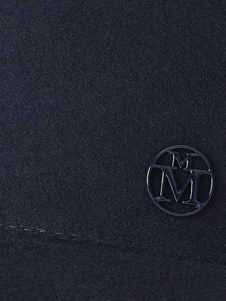 Czapka z daszkiem wełniana w tygrysie prążki Maison Michel niebieska