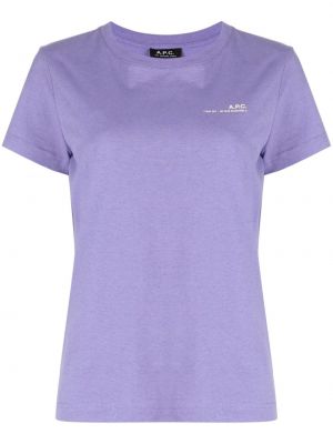 Bavlnené tričko s potlačou A.p.c. fialová