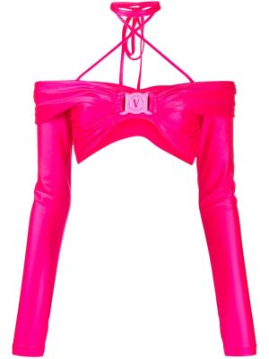 Top a maniche lunghe Versace Jeans Couture rosa