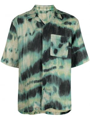 Ленена риза с принт с tie-dye ефект 120% Lino зелено