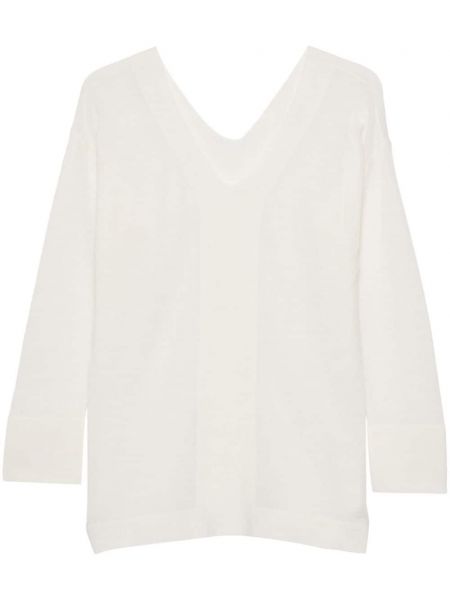 Langer pullover mit v-ausschnitt Malo weiß