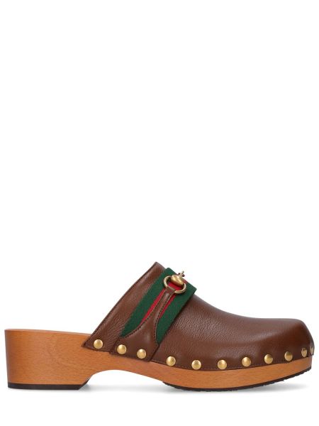 Lær sandaler Gucci brun