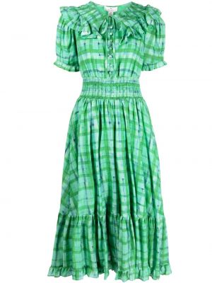 Kockované midi šaty We Are Kindred zelená