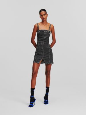 Дънкова рокля slim Karl Lagerfeld Jeans черно
