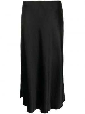 Drapovaný saténová midi sukňa Vince čierna