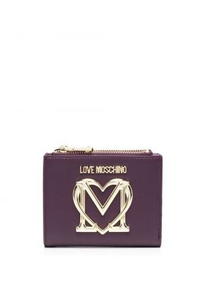 Lær lommebok Love Moschino lilla