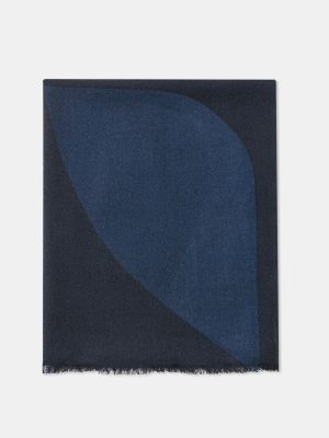 Bufanda de lana con estampado con estampado abstracto Roberto Verino azul