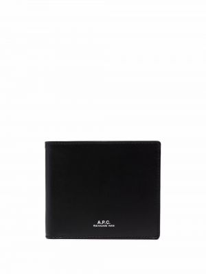 Δερμάτινος πορτοφόλι με σχέδιο A.p.c. μαύρο