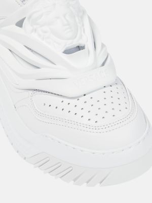 Sneakerși din piele Versace alb