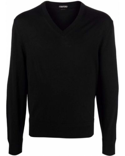 Jersey de punto con escote v de tela jersey Tom Ford negro