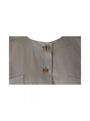Vestido de algodón plisado Chanel Vintage beige