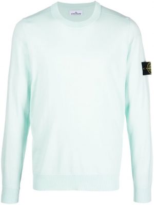 Ull lang genser Stone Island blå