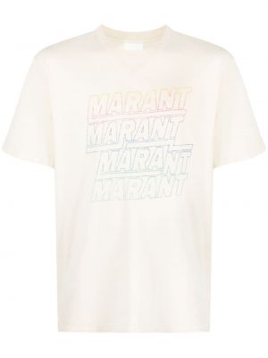 Bombažna majica Marant bela