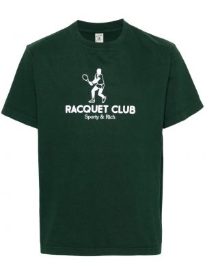 Βαμβακερή μπλούζα Sporty & Rich πράσινο