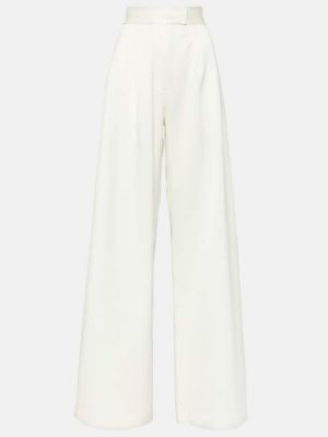 Σατέν παντελόνι με ψηλή μέση σε φαρδιά γραμμή Alex Perry λευκό