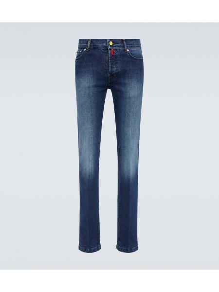 Skinny fit-jeans Kiton blå