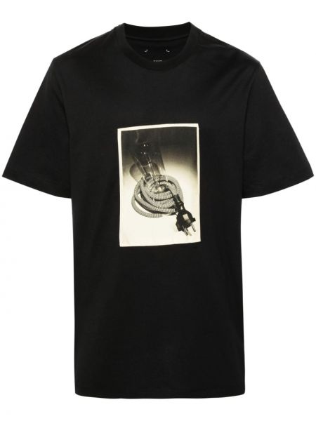 T-shirt en coton à imprimé Oamc noir