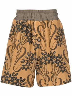 Bermuda kratke hlače s cvetličnim vzorcem s potiskom Pierre-louis Mascia bež
