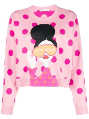Πλεκτός πουλόβερ με κέντημα Alice + Olivia ροζ