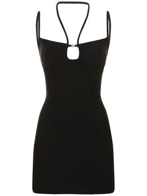 Mini vestido sin mangas de viscosa de tela jersey Blumarine negro