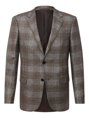 Кашемировый шелковый пиджак Ermenegildo Zegna коричневый