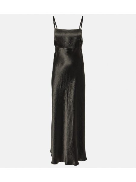 Saténové dlouhé šaty Max Mara čierna