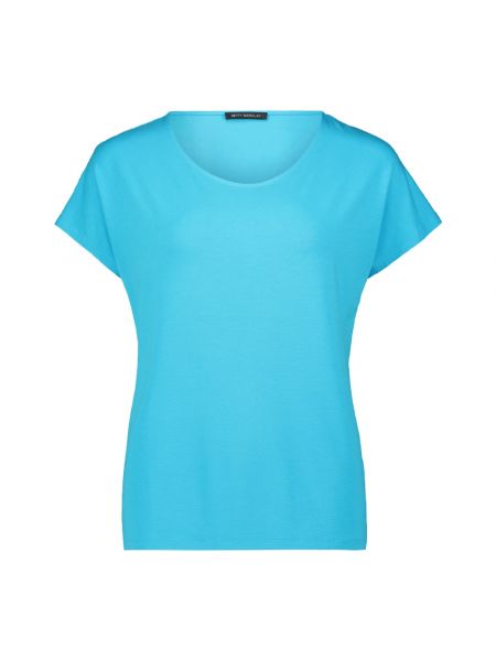Koszulka z dekoltem w serek casual Betty Barclay niebieska