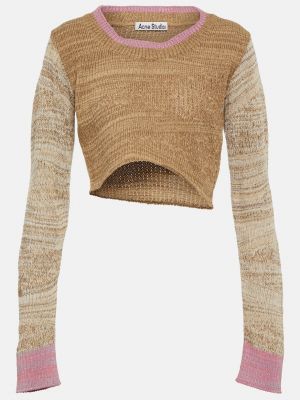 Асимметричный шерстяной свитер Acne Studios коричневый