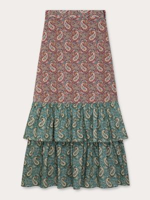 Falda larga de algodón con estampado Maria De La Orden