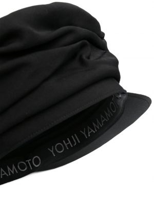 Woll baskenmütze mit drapierungen Yohji Yamamoto schwarz