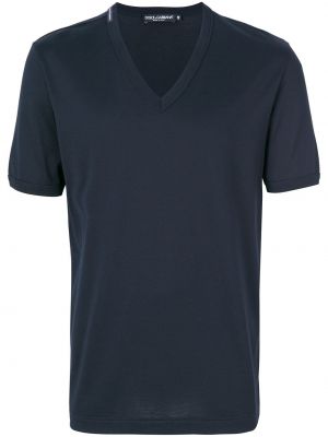 Тениска с v-образно деколте Dolce & Gabbana синьо
