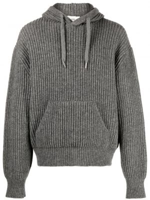 Vuneni džemper s kapuljačom s džepovima Ami Paris siva