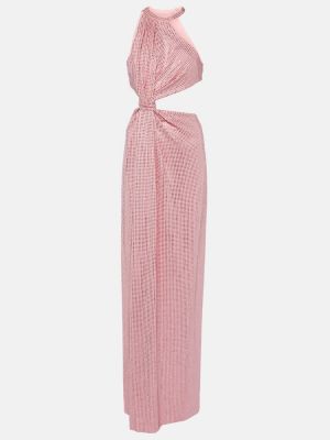 Μάξι φόρεμα από ζέρσεϋ με πετραδάκια Area ροζ