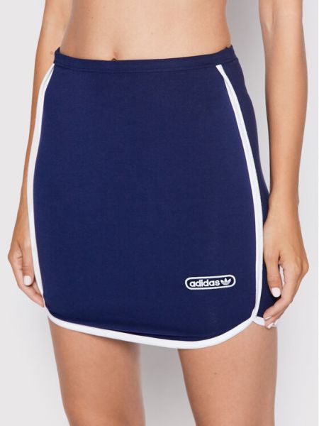 Приталенная юбка мини Adidas синяя