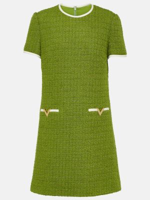 Tvídové šaty Valentino zelená