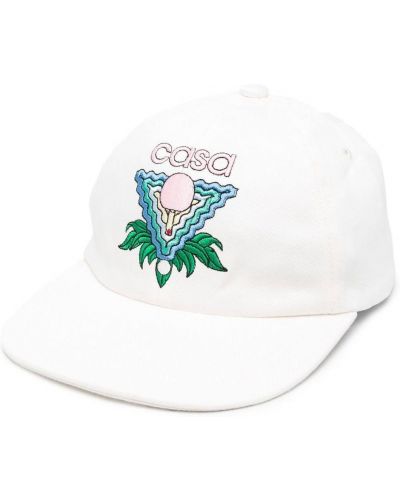 Brodert cap Casablanca hvit