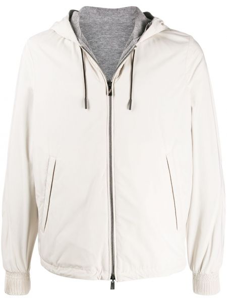 Chaqueta con capucha acolchada Ermenegildo Zegna blanco