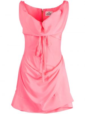 Sukienka mini bez rękawów drapowana Vivienne Westwood różowa