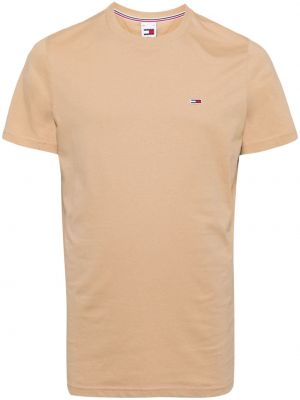 Kokvilnas t-krekls Tommy Jeans bēšs