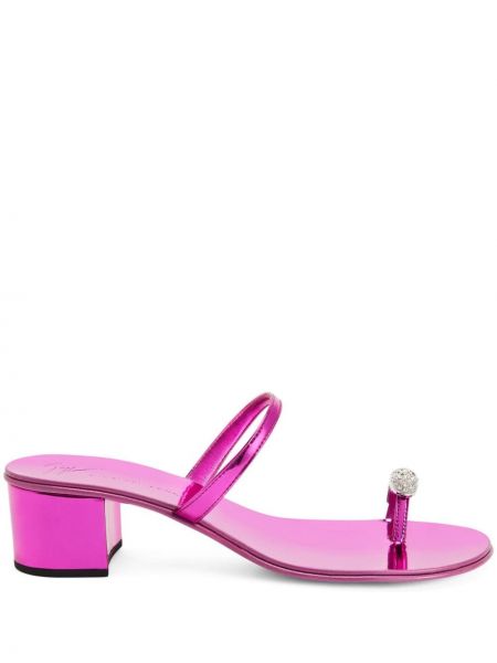 Kožené sandále Giuseppe Zanotti ružová