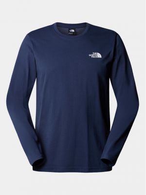 Majica z dolgimi rokavi z dolgimi rokavi The North Face modra