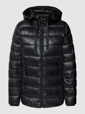 Czarna pikowana kurtka puchowa z kapturem Esprit