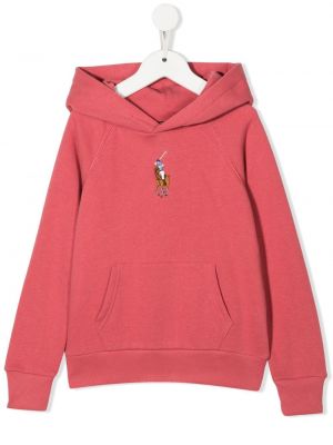 Hoodie för tjejer Ralph Lauren Kids rosa