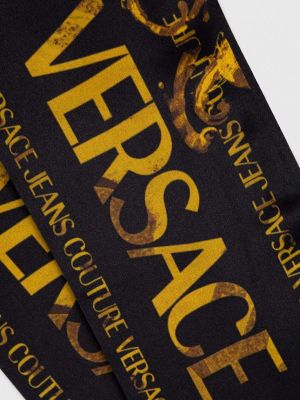 Svilena marama s printom Versace Jeans Couture crna