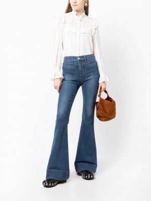 Jeans large avec poches Veronica Beard bleu
